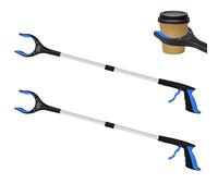 Tottist 2 Pack Grabber Reacher Tool for Elderly, 32" Extra Long Litter Stick Lightweight Handy Claw Grabber for Arm Extension Garbage Gripper Trash Pick up Litter Picker Garden(Blue Classic)