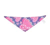 TOTTO - Dog Bandana, Size XL, Double Sided with Different Print, Accessories for Dogs, Made with 100% Polyester, Resistant and Durable, Easy to Clean, Multicoloured Pink Hearts Print