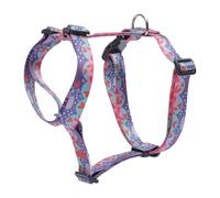 TOTTO - Medium Dog Harness, Figgo Model, Size M, Dog Breastplate, H-Type Design, Adjustable, Reduces Pressure in Trachea, Comfortable and Easy to Place, Lightweight, Multi-Coloured Mega Hearts Print