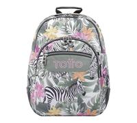 TOTTO Tropical Zebra School Backpack - Crayoles STANDARD SIZE