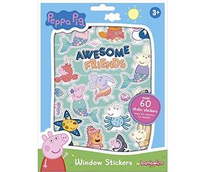 Totum 360129 Peppa Pig Window Stickers with Over 50 Reusable Stickers and a Landscape Scene, Colourful, DIN A 5