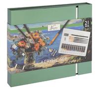 Totum Acrylic Art Set 21 pieces In Cardboard Box in Green | Size: 1 Pack Totum Green 1 Pack