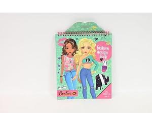 Totum Besties Creative Fashion Designer Book - Includes Stickers, Stencils & Templates - Arts & Crafts Activity for Kids Ages 6+