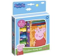 Totum Creative Set Age 3+ of 5 Self-Inking Stamps, Books, 3 Colouring Pencils & Stickers with Peppa Pig & Friends Designs, Yellow, Green, Red, Blue
