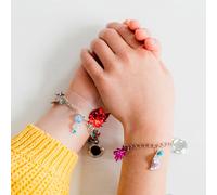 Frozen II 680654 Bettelarmbänder Disney Charm Set-Make Chain Bracelets with Silver Leaf Beautiful Beads and Stickers by Anna and Elsa Gift for Girls, Multicoloured