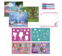 Totum Painting & Craft Set Gabby's Designer Book - Pens, Stickers, Stencils, Carry Handle - Age 3+