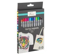 Totum Nassau Fine Art Textile Markers Double Tip Set of 12 | Fine & Broad Tips, 12 Assorted Colours, For Fabric & Clothing, Kids Craft Markers, Washable at 40°C