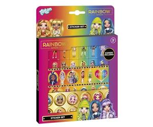 Totum Rainbow High Sticker Set, 3 Pages and Scenery Board, for Creativity, Scrapbooking or Decorating. Suits Ages 3 Years +