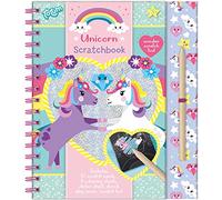 Totum Unicorn Scratch Book: Scratching Book & Colouring Book with Stencils and Stickers with Unicorn Motifs, Activity Book for Home and Travel
