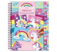 Totum Unicorn Stick by Numbers Sticker Book - 10 Puzzles Children 3+ | Creative sticker and learning fun for kids, for gluing, counting and colouring, promotes fine motor skills, colours
