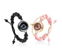 TOTWOO Intelligent Partner Bracelets Made of 316L Stainless Steel with Bluetooth - Lights & Vibration at Touch - Romantic Gift for Long Distance Relationships and Romantic Moments