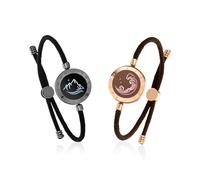 TOTWOO Long Distance Couples Bracelet - Bluetooth Love Alarm: Vibrates & Lights Up When Touched, Long Distance Gift