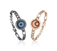 TOTWOO Long-Distance Relationship Bracelet for Couples - Bluetooth Partner Bracelet: Vibrates & Lights to Touch - Romantic Couple Gifts