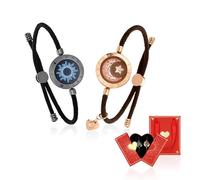 TOTWOO Long Distance Touch Bracelets for Couples, Light up &Vibration for Love Couples Bracelets | Long Distance Relationship Gifts for friend Bluetooth Pairing Jewelry with Red Gift Box