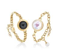 TOTWOO Long Distance Touch Bracelets for Couples, Vibration & Light up for Love Couples Bracelets | Long Distance Relationship Gifts for Girlfriend Bluetooth Pairing Jewelry