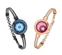 TOTWOO Smart Partner Bracelets for Long Distance Relationships with 1 to 1 Bluetooth Pairing via App - Romantic Gift with Lights & Vibration to the Touch Made of 316L Stainless Steel