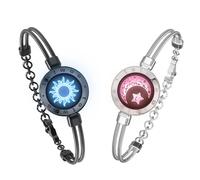 TOTWOO Smart Partner Bracelets for Long Distance Relationships with 1 to 1 Bluetooth Pairing via App - Romantic Gift with Lights & Vibration to the Touch Made of 316L Stainless Steel