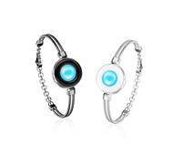 TOTWOO Smart Partner Bracelets for Long Distance Relationships with App Controlled 1:1 Bluetooth Pairing - Romantic Gift with Glow & Touch Vibration, Große, Metal, No Gemstone