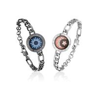 TOTWOO Smart Partner Bracelets with Bluetooth for Long Distance | App-controlled 1:1 pairing with light & vibration. Long Distance Relationship Gift Made of 316 stainless steel