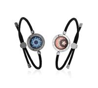 TOTWOO Sun and Moon Long Distance Touch Bracelets for Couples | Vibration & Light Up Bracelet, Women's Fashion Smart Jewelry, Gifts for Girlfriend, One-to-One Bluetooth Pairing via App