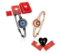 TOTWOO Touch Bracelets for Couples, Vibration & Light up for Love Couples Long Distance Relationship Gifts for Girlfriend Bluetooth Pairing Jewelry, One Size, Stainless Steel, no gemstone