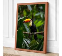 Toucan Among Foliage Tropical Canvas Wall Art Print 36x24 Inch (91 x 61 cm)