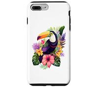Toucan and Tropical Flowers Colorful Graphic Design Case for iPhone 7 Plus/8 Plus