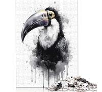 Toucan Beauty Black Ink Puzzles 1000 Pieces Wooden Puzzles Wood Puzzle for Adults for Adults 300pcs (40x28cm)