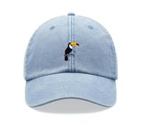 Toucan Bird Baseball Cap Vintage Washed Unisex Dad Hat Adjustable Light Blue