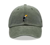 Toucan Bird Baseball Cap Vintage Washed Unisex Dad Hat Adjustable Olive