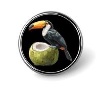 Toucan Bird Coconuts Enamel Brooch Lapel Pin Badge Button Pins for Backpacks Hats Cute Funny 1"
