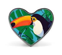 Toucan Bird Jungle Lapel Pin Metal Brooch Badge Round Button Enamel Style Pinback for Hats Bags Clothing Gift