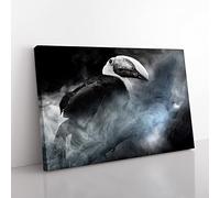 Toucan Bird No.1 Modern Canvas Wall Art Print Ready to Hang, Framed Picture for Living Room Bedroom Home Office Décor, 60x40 cm (24x16 Inch)