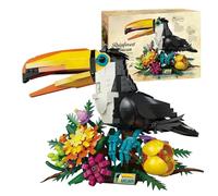 Toucan Building Set for Adults, 1068 PCS Rainforest Bird Building Set with Vibrant Tropical Floral Display Base, STEM Educational Toy, Collectible Animals Model for Home Decor, Gift for Teens
