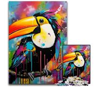 Toucan Graffiti Painting Jigsaw Puzzles for Adults 1000 Challenging Puzzles Fun at Home Activities, Birthday Present, Travel Gifts 50x75CM/19.68x29.52inch