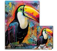 Toucan Graffiti Painting JigsawPuzzle 1000 Pieces for Adults Challenging Puzzles Brain Teaser, Adult Game, Family Interactive Activity 26X38CM/10.23x14.96inch