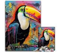 Toucan Graffiti Painting Puzzles 1000 Pieces for Adults Jigsaw Puzzles for Adults Brain Challenge Gift, Educational Activity for Teenagers 50x75CM/19.68x29.52inch