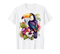 Toucan hibiscus flowers summer tropical T-Shirt