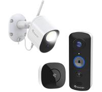 TOUCAN Home Security Bundle - Wired Floodlight Camera with RADAR Motion Detection & Wireless Video Doorbell V3 with Chime - 1080p HD, No Monthly Fees, Alexa/Google Compatible