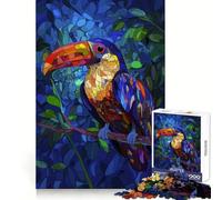 Toucan in Rainforest 1000 Piece Jigsaw Puzzles for Adults Mind Exercise Toy Casual Fun Precision Cut Artistic Gift 50x75cm