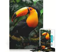 Toucan in Rainforest 1000 Piece Jigsaw Puzzles for Adults Teenagers Cognitive Toy Leisure Fun Pattern Assembly Festive Gift 38x26cm