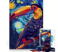 Toucan in Starry Night Style 1000 Pieces Jigsaw Puzzles for Teenagers Mind Skill Toy Leisure Fun Design Assembly Elegant Gift 50x75cm