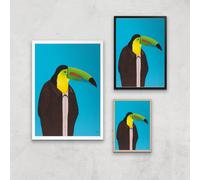 Toucan In Suit Giclee Art Print - A3 - Wooden Frame