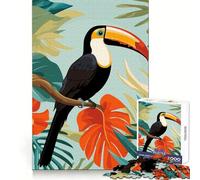 Toucan in Tropical Paradise 1000-piece Puzzle for Adults Memory Skill Leisure Pleasure Clean Edges Seasonal Gift (38x26cm)