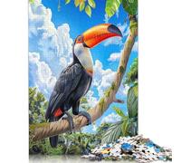 Toucan in Tropical Rainforest Puzzle Educational Games Family Activities Premium Cardboard Jigsaw Puzzle for Women Men Easter Gift 1000pcs (75x50cm)