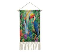 Toucan Jungle Birds Butterfly Stylish Wall Art Cotton Linen Hanging Posters Printed Artwork Decor for Living Room Hallway