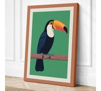 Toucan on Branch Modern Canvas Wall Art Print 36x24 Inch (91 x 61 cm)