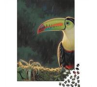 Toucan Perched on A Mossy Branch in The Rainforest 1000 Piece Jigsaw Puzzle, 38x26cm/1000pcs, for Adults, Relaxing Screen-Free Hobby, Evening Leisure And Time at Home