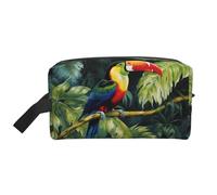 Toucan Perching of American Rainforests Portable Large-Capacity Travel Toiletry Bag (Print Models) Waterproof Makeup Storage Bag for Men and Women for Business Trips, Fitness, Bathroom, Daily Storage