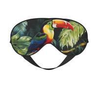 Toucan Perching of American Rainforests Sleep Mask for Women & Men - Double-Sided Eye Mask with Adjustable Strap, Soft Silky Feel, Light-Blocking & Breathable for Travel, Nap, Shift Work, Yoga